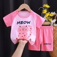 thumbnail image 2 of Baby Boys Girls Pajamas Sleepwear Set Cartoon T-Shirt Shorts 12-18 Months 18-24 Months 2-3 Years Cotton Jersey Pullover Summer Casual Skin Friendly (3-6 Months,Pink), 2 of 4