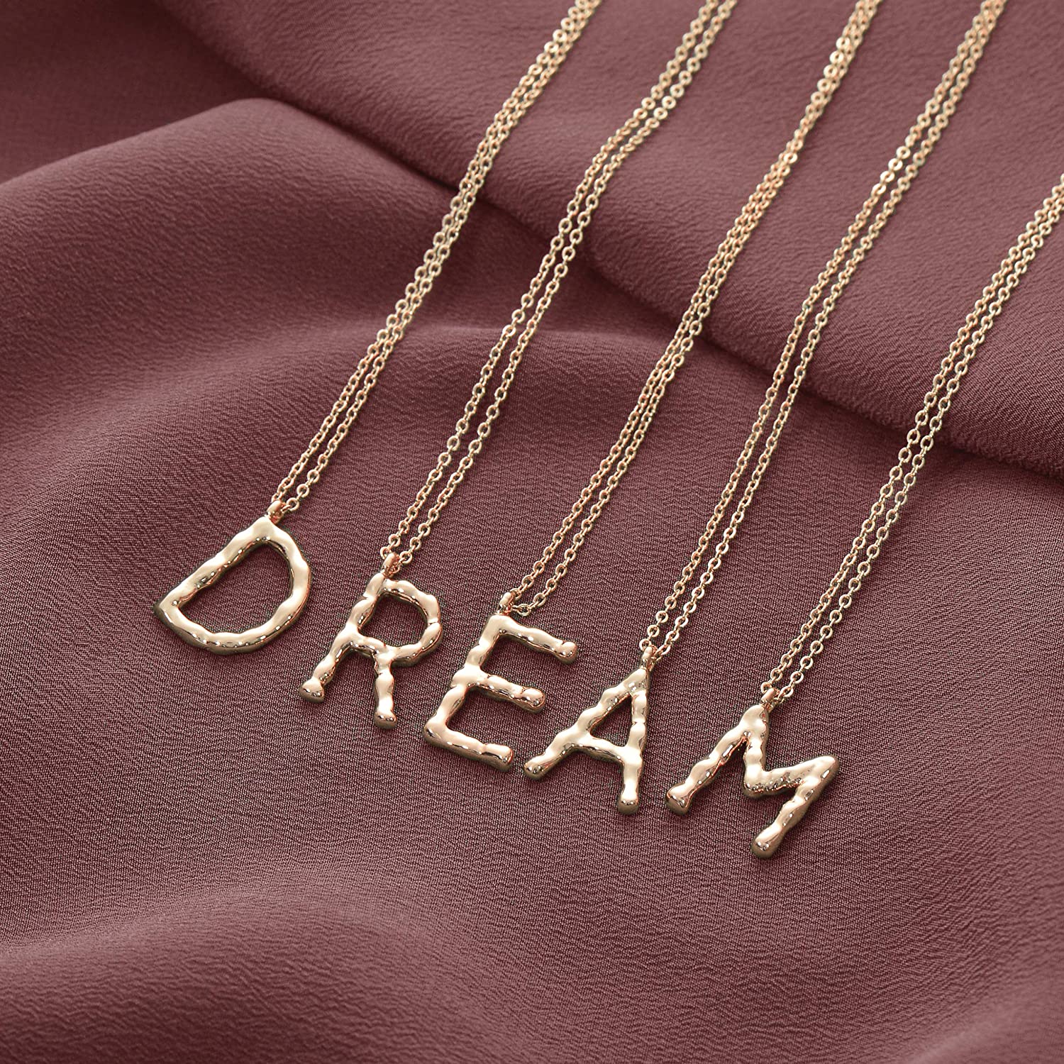 Gold Dainty Initial Necklace 18K Gold 