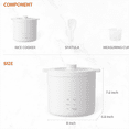 thumbnail image 2 of Mini Rice Cooker 2 Cup Uncooked, Small Electric Cooker, with 4 Cooking Functions, 24 Hour Preset and Heat Preservation, Anti Scald Carry Handle, 2 of 6