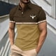 thumbnail image 1 of Blusa y camisa de manga corta con cuello vuelto para hombre, blusa de manga larga con solapa y botones estampados, blusa de poliéster para hombre, 1 of 5