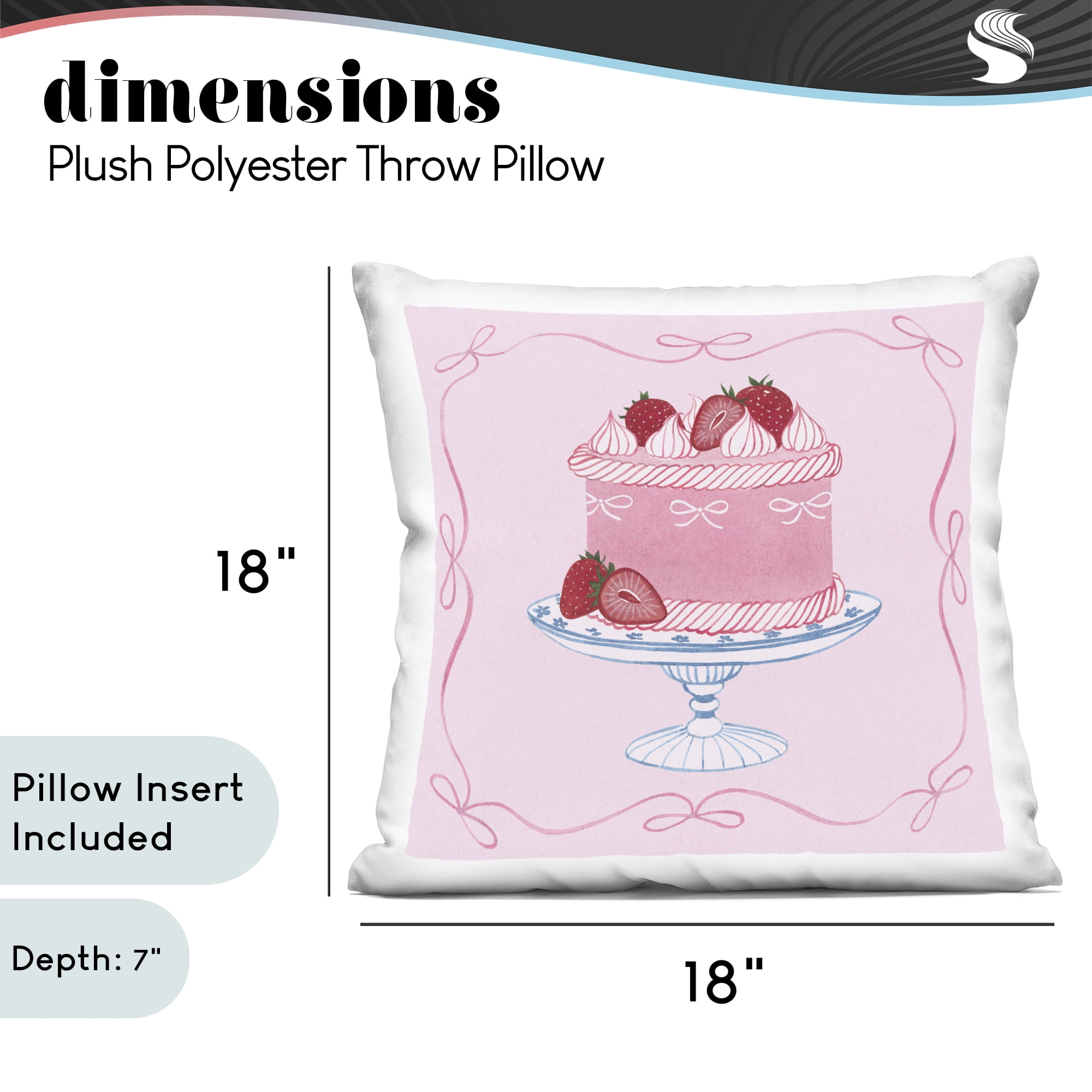 Stupell Industries Pink Strawberry Cake Decorative Printed Throw Pillow, design by Grace Popp