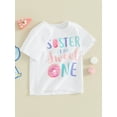 thumbnail image 3 of FEORJGP Kids Boys Girls Summer Birthday Shirt Toddler Baby Short Sleeve T-shirt Letter Print Sister/ Brother Pullovers Crew Neck Tops Loose Casual Cute Clothes, 3 of 9