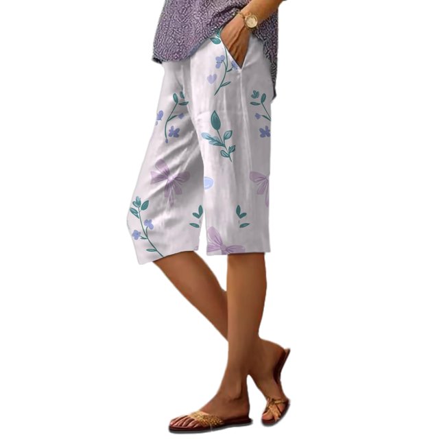 Pantalones cortos domirica para mujer, casual, algodón y poliéster, primavera y otoño