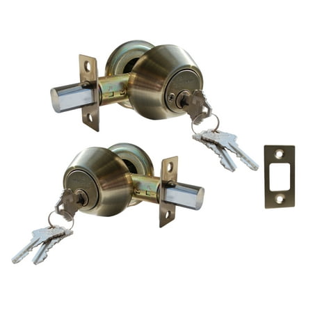 Constructor Deadbolt Door Lock Set with Double Cylinder Antique Bronze (Best Deadbolt Lock 2019)