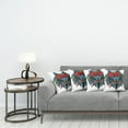 thumbnail image 3 of Ambesonne Tribal Throw Pillow Cover 4 Pack, Wolf Animal Theme, 24", Teal White and Red, 3 of 7