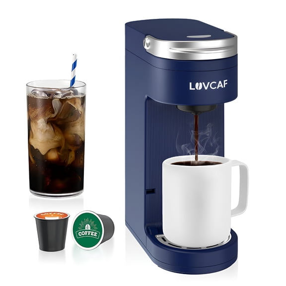 LUVCAF Single Cup Coffee Maker, Navy Blue