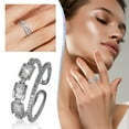 thumbnail image 2 of Mujeres Moda Anillo Abierto Anillos Ajustable Cubic Zirconia Promesa Anillos para Ella Regalos para todos los días Anillos de desgaste, 2 of 7