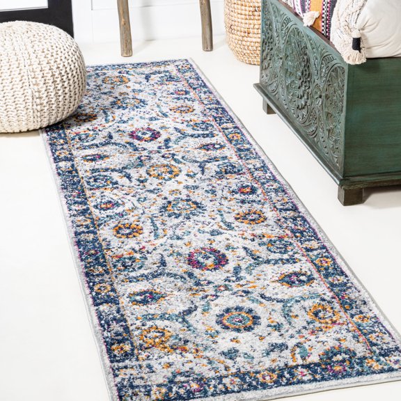 JONATHAN Y MODERN PERSIAN 2 x 8 Runner Rug, Izil Persian - Light Gray/Blue, MDP210A-28
