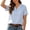 #0400-Light Blue, variant on Uootdi Women's Striped Tops 3/4 Sleeve Henley Neck Roll Tab Blouses Western Casual Style Lightweight Breathable Relaxed Fit Shirts Gift