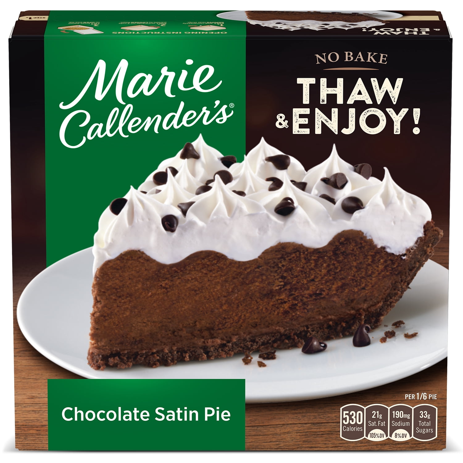 Marie Callender s Chocolate Satin Pie 25 6 Oz Frozen Walmart