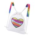 thumbnail image 3 of Bolsa de lentejuelas con cordón reversible Baoblaze Bolsa de baile para deportes de senderismo en la playa corazón blanco 45 x 35 cm, 3 of 8