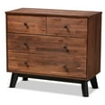 thumbnail image 1 of Baxton Studio Commode en Bois à 4 Tiroirs Finition Chêne Brun et Noir, 1 of 9
