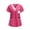 #12Hot Pink, variant on Women's Nursing Uniform Top Loose-Fit Workwear with Pockets Short-Sleeve V-Neck Top