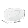 thumbnail image 3 of Menrkoo 19.86Gal Foldable Laundry Basket Mesh Hamper Compartments Handles Two Grids For Dorm Home Travel White Free Size, 3 of 6