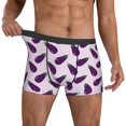 thumbnail image 3 of Men's Boxer Briefs, Eggplant Pattern cartoon Soft Comfy Mens Underwear Boxer Briefs Breathable With Widen Waist, 3 of 7