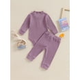 thumbnail image 4 of Bagilaanoe 2pcs Newborn Baby Girl Pants Set Ruffled Long Sleeve Romper Tops + Leggings 3M 6M 9M 12M 18M Infant Casual Clothes, 4 of 8