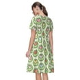 thumbnail image 2 of Horeoi Cute Chubby Frog Print Women's Short Sleeve Dress Breathable Polyester-Spandex All-Over Print A-Line Side Pockets Elastic Waist, 2 of 6
