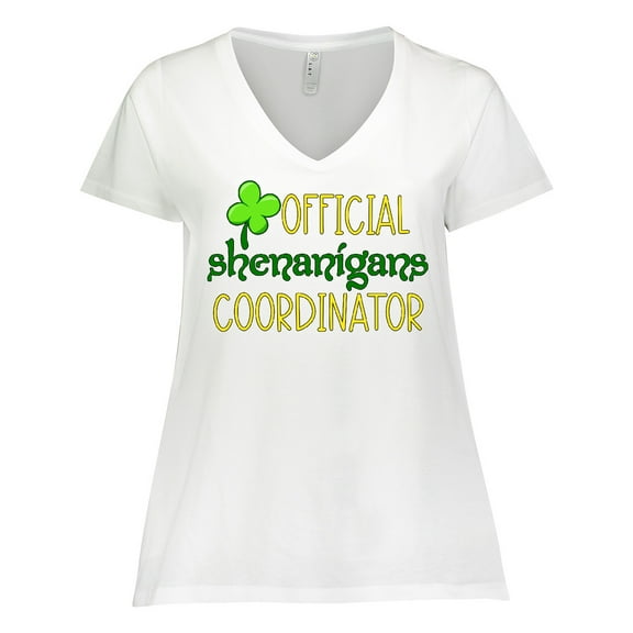 Inktastic Official Shenanigans Coordinator St. Patrick's Day Women's Plus Size V-Neck T-Shirt