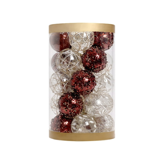 Inteprter Adornos navideños vibrantes Bolas Decoraciones festivas Adornos de bolas navideñas brillantes Kits de decoración para fiestas Café Oro
