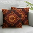 thumbnail image 3 of Nawypu  Red Gold Boho Throw Pillow Covers Bohemian Vintage Retro Rug Carpet Decorative Pillows Square Pillow Cases Farmhouse Accent Home Decor for Bedroom Couch Sofa Porch, 3 of 5