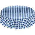 thumbnail image 1 of Round Tablecloth with Wave Lace 60 Inch, Blue Jeans Gingham Tablecloths Round Waterproof Stain Resistant Table Covers Polyester Table Cover for Restaurant, Picnic, Indoor and Outdoor Dining, 1 of 1