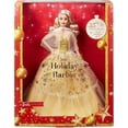 thumbnail image 1 of Poupée Barbie des Fêtes 2023, Cadeau de Collection Saisonnier, Barbie Signature, Robe Dorée et Emballage Exposable, Cheveux Blonds, 1 of 3