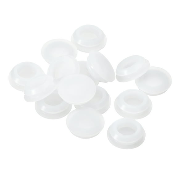 Unique Bargains 15pack Silicone Plug, Rubber Round Snap in Locking Hole Plug Waterproof Hole Plug for 15.5-17mm Hole, Translucent