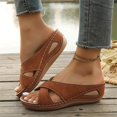 thumbnail image 5 of Willtoo Sandals for Women Comfort Flat Shoes Orthopedic Slides Flip Flops Leather Sandals Flat Casual Slippers, 5 of 7