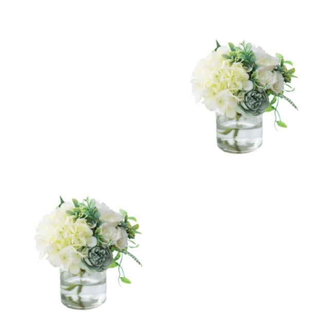 Bewildely Flores artificiales de hortensia de seda de bajo mantenimiento, 2 uds., para interior o exterior, fáciles de limpiar Type3 NO3