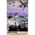 thumbnail image 2 of Frederick Donald Blake 16x24 Black Ornate Framed Double Matted Museum Art Print Titled: Arms for Russia - a Great Convoy of British Ships Escorted by Soviet Fighters Sails into Mur, 2 of 5