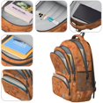 thumbnail image 4 of Rooster and Farm Orange Pattern Cute School Backpack Bag with Padded Back and Adjustable Shoulder Straps 16.9 X 12.6 X 5.9 Inches, 4 of 5
