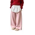thumbnail image 3 of jiaxiM Girls Athletic Sweatpants Wide Leg Active Baggy Loose Fit Casual Elastic Waist Straight Ruffle Pants with Pockets, 3 of 6