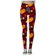 thumbnail image 4 of Bibifish Women's Leggings Thanksgiving Pattern High Waisted Stretch Leggings Slim Fit Casual Wear Festive Pattern Comfortable Pants, 4 of 5