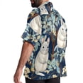 thumbnail image 3 of Cat Men's Poplin Casual Printed Button Down Short Sleeve Summer Beach Shirts Unisex, 3 of 6