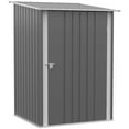 thumbnail image 1 of Outsunny 3.3' x 3.4' Lean-to Garden Storage Shed w/ Lockable Door Grey, 1 of 10