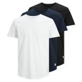 thumbnail image 1 of JACK&JONES camiseta hombre, pack de 3 - JJENOA TEE 3PK, manga corta, algodón orgánico, color sólido Blanco/Azul marino/Negro L (Large), 1 of 6