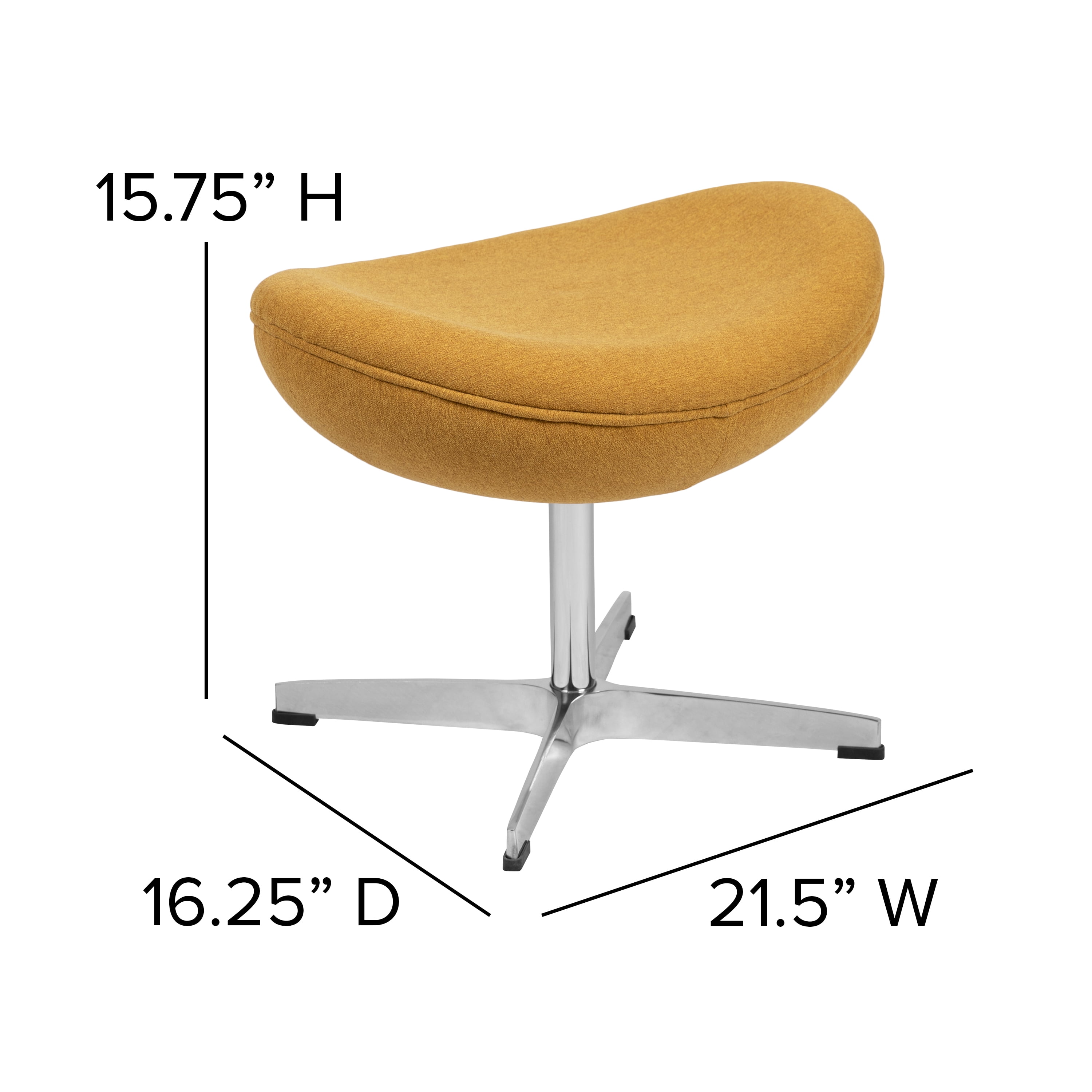 Citron Fabric Swivel Wing Chair and Ottoman Set