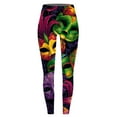thumbnail image 4 of EHRWE Women Leggings Carnival Colorful Printing Feather Casual Tight Butt Lifting Pants Yoga Pants, 4 of 4