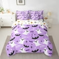 thumbnail image 2 of Manfei Spooky Shost Bedding Sets Twin Size, Cartoon Bat Bed in a Bag Twin size, Purple Halloween Reversible Comforter Sets with Sheets, Lightweight Room Decorative, 7-Piece, 2 of 6