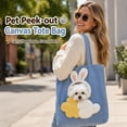 thumbnail image 5 of Paw Bag, Pet Carrier Bag, Canvas Shoulder Cozy Carry for Cats,Breathable Cat Carrier with Head out Design, Portable Handbag Tote for Small Cat Dog Outdoor Travel Camping,Blue,M, 5 of 6
