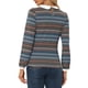 thumbnail image 3 of Camisa de manga larga con cuello Peter Pan para mujer INSPIRE CHIC, contraste, rayas azules, talla XS, 3 of 5