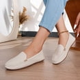 thumbnail image 4 of Beige Ladies Casual French Style Flat Shoes With Buckle Closure Square Toe Low Cut Design Lightweight Comfortable For Everyday Wear, 4 of 9