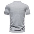 thumbnail image 4 of ZVNAΖH Men's Short Sleeve Button Stand Up Collar T-shirts Comfy Solid Daily Tops Basic Tees Summer Wear, M-2XL, 4 of 9