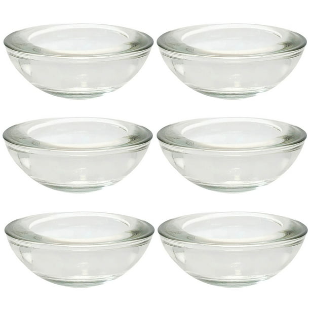 Just Artifacts 1-Round Clear Glass Tealight Candle Holder 1-Inch (Set of 6)  - Glass Tealight Candle Holders for Weddings and Home Décor - Walmart.com