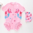 thumbnail image 2 of 3-4 T Bathing Suit For Girls Girls Long Sleeve Piece Swimsuit UPF Sun Rash Guard For Toddlers And Kids Beach Pool Swimwear, 2 of 4