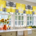 thumbnail image 4 of 2 Pack Abstract Yellow Gary Paint Valance for Window Retro Mottled Oil Painting Kitchen Valance Rod Pocket Short Curtain Topper Decorative Window Treatment for Living Room Bedroom 42"x18", 4 of 8