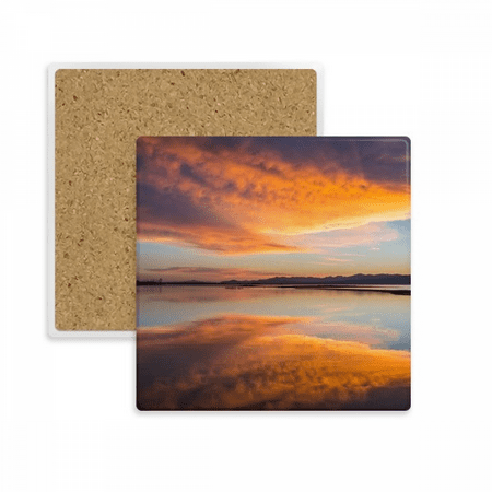 

Sunrise Ocean Sky Cloud Reflection Square Coaster Cup Mat Mug Subplate Holder Insulation Stone