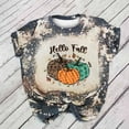 thumbnail image 2 of LEAVINGSUO Blouses for Women Clearance $5 Ladies Tops Women Casual Short Sleeve Digital Tie Printing Round Neck Loose T-Shirt Blouse Tops, 2 of 3