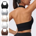 thumbnail image 2 of Halter Neck Sports Bra for Women Push Up Sexy Backless Stretch High Impact Wireless Yoga Bras, 2 of 6