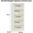 thumbnail image 2 of Bevfint Bookshelf, Open Storage Tall Wihte Book Cases/Shelves, Floor Standing Bookshelves and Bookcases, Library Bookcase for Farmhouse Library Office Bedroom Kids, White - 5 Tier, 2 of 6